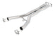 Borla X-pipes for 2014 Chevy Corvette Stingray, smog legal cut and clamp, showing the exhaust pipe components.