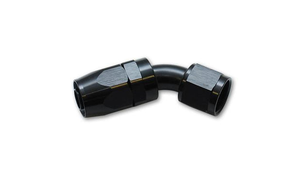 Vibrant -4AN 45-degree elbow hose end fitting for high-performance automotive or hydraulic hoses.