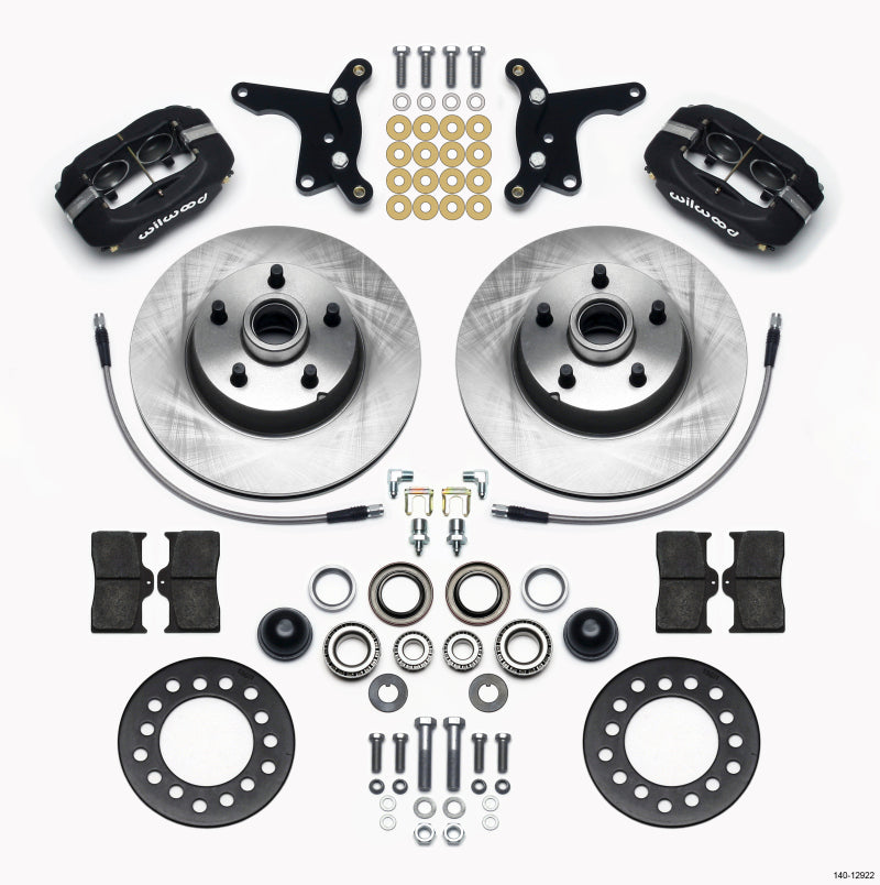 Wilwood Forged Dynalite front big brake kit with 11.28-inch single-piece rotor and hub for Ford 1954-1956 vehicles.
