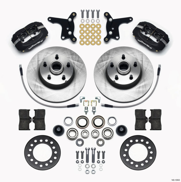 Wilwood Forged Dynalite front big brake kit with 11.28-inch single-piece rotor and hub for Ford 1954-1956 vehicles.