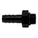 DeatschWerks 6AN ORB male to 3/8 inch male triple barb fitting with O-ring, matte black anodized finish, automotive fuel line fitting