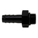 DeatschWerks 6AN ORB male to 3/8 inch male triple barb fitting with O-ring, matte black anodized finish, automotive fuel line fitting