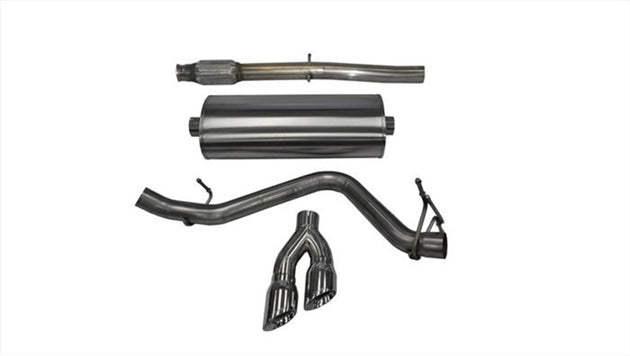 Corsa Performance catback exhaust system for Chevy Silverado 1500 2014-2019 V8 5.3L, 3-inch single side exit touring style.