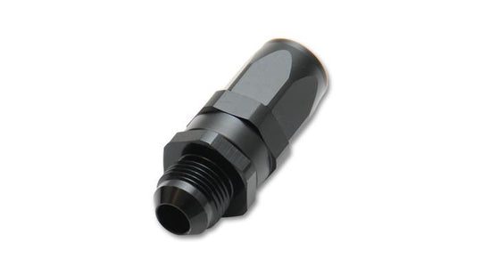 Vibrant Male -12AN Flare Straight Hose End Fitting showing metal fitting with flare end for hydraulic or fuel line connection