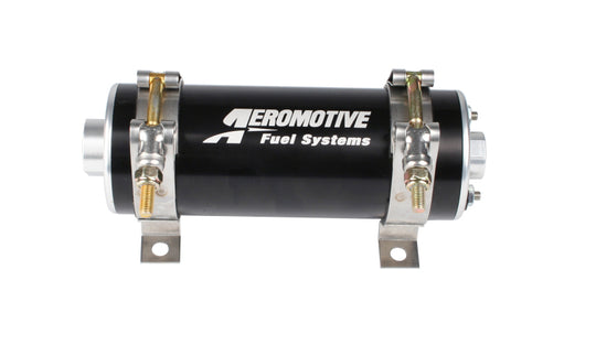 Aeromotive 700 HP EFI fuel pump in black, automotive fuel pump with compact design and durable construction.