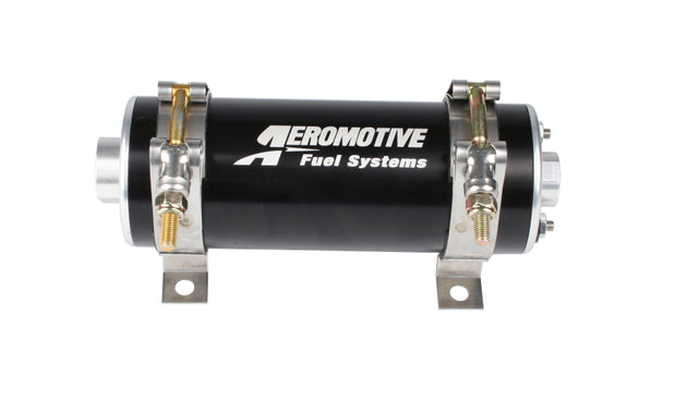 Aeromotive 700 HP EFI fuel pump in black, automotive fuel pump with compact design and durable construction.