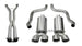 CORSA Performance Axle-Back Xtreme exhaust system showing polished stainless steel tips and dual exhaust pipes.