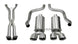 CORSA Performance Axle-Back Xtreme exhaust system showing polished stainless steel tips and dual exhaust pipes.