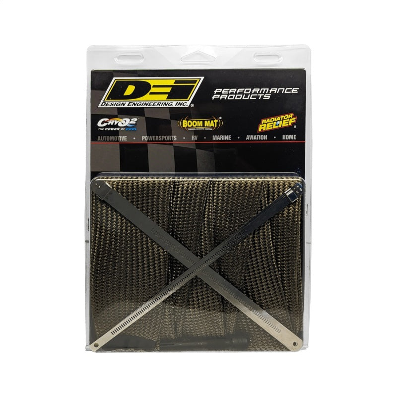 DEI Powersport Exhaust Sleeve Kit in titanium thermal wrap, designed for heat protection and performance enhancement in motorsports.