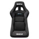 Black Sparco QRT-R 2019 race seat with side mount brackets, designed for racing cars, featuring ergonomic design and high side support.