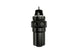 Turbosmart FPRF8 fuel pressure regulator and filter in black, designed for automotive fuel systems, shown in close-up.