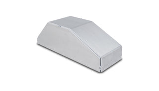 Vibrant I/C end tank for forced induction, 3.5-inch wide, 9.85-inch long, 3.25-inch tall, made of 5052 aluminum for intercooler setup.