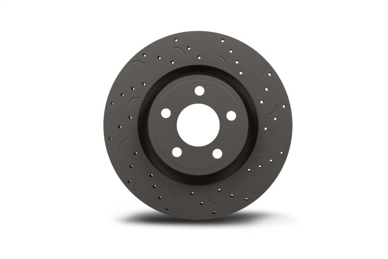 Hawk Performance drilled and slotted front brake rotors for 2007 Cadillac Escalade, designed for improved braking performance.