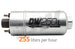 DeatschWerks 250LPH in-line external fuel pump, compact design, metal body, and inlet/outlet ports for automotive fuel systems.