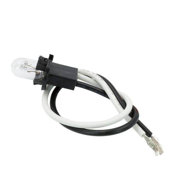 AutoMeter Autometer T3 2.7W/4.6W/4.9W wedge twist-in light bulb and socket assembly for gauges, shown with socket and bulb components.