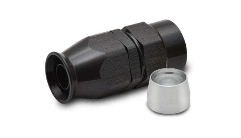 Vibrant -4AN straight hose end fitting for PTFE-lined hose, made of durable metal with a polished finish.