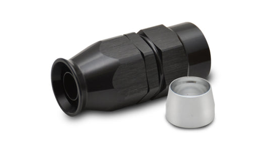 Vibrant -8AN straight hose end fitting for PTFE lined hoses, showing the metal fitting with threaded end and smooth finish.