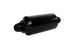 Aeromotive in-line fuel filter with AN-10 fittings, 100 micron stainless steel element, black anodize finish for automotive use.