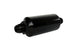 Aeromotive in-line fuel filter with AN-10 fittings, 100 micron stainless steel element, black anodize finish for automotive use.