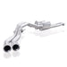 Stainless Works catback exhaust system for Chevy Silverado and GMC Sierra 2007-16 with passenger rear tire exit, stainless steel finish.
