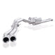 Stainless Works catback exhaust system for Chevy Silverado and GMC Sierra 2007-16 with passenger rear tire exit, stainless steel finish.