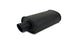 Vibrant StreetPower flat black oval muffler with single 3-inch outlet and 2.25-inch inlet, showcasing sleek exhaust design.