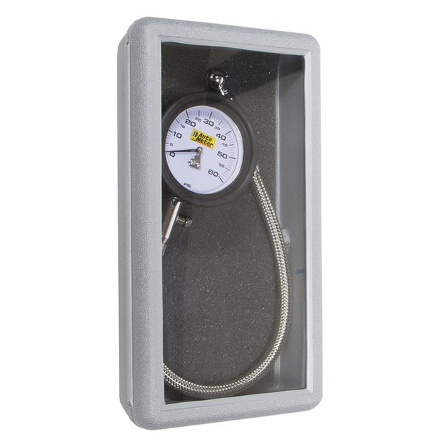 AutoMeter NASCAR performance 60 PSI low-pressure tire pressure gauge with digital display and durable construction.