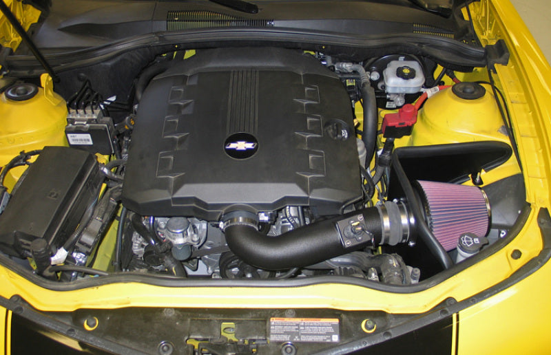 K&N Engineering Chevy Camaro 3.6L V6 Cold Air Intake with AirCharger performance filter installed in engine bay