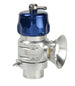 Blue Turbosmart Supersonic Uni Blow Off Valve mounted on a car engine for turbocharged vehicle performance.