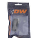 DeatschWerks 6AN female swivel straight hose end fitting in anodized matte black for high-performance fuel systems.