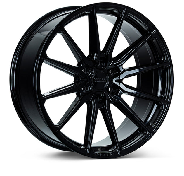 Vossen HF6-1 forged gloss black wheel with 24x10 size, 6x139.7 bolt pattern, ET35 offset, deep design, 95.1 center bore