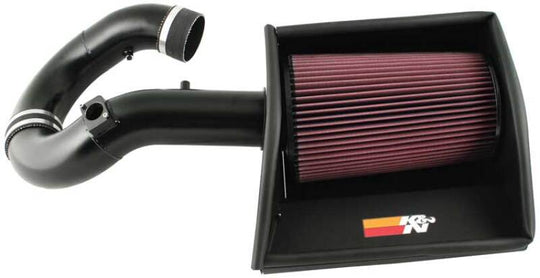 K&N Engineering cold air intake kit for GM TopKick/Kodiak V8-6.6 diesel 2004-05, showing the high-performance engine air filter and tubing.