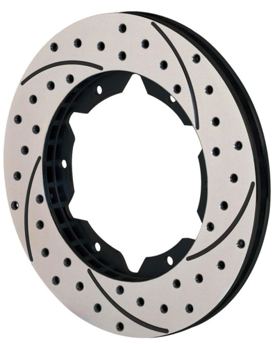 Wilwood UL30 iron LH brake rotor, 11-inch diameter, black drilled 2-piece rotor with 6x6.25 inch bolt pattern, automotive braking component