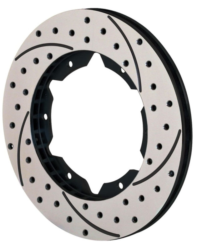 Wilwood UL30 iron LH brake rotor, 11-inch diameter, black drilled 2-piece rotor with 6x6.25 inch bolt pattern, automotive braking component