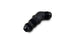 Vibrant black -8AN bulkhead 45-degree elbow fitting for fluid connections, anodized black finish, durable automotive or plumbing fitting