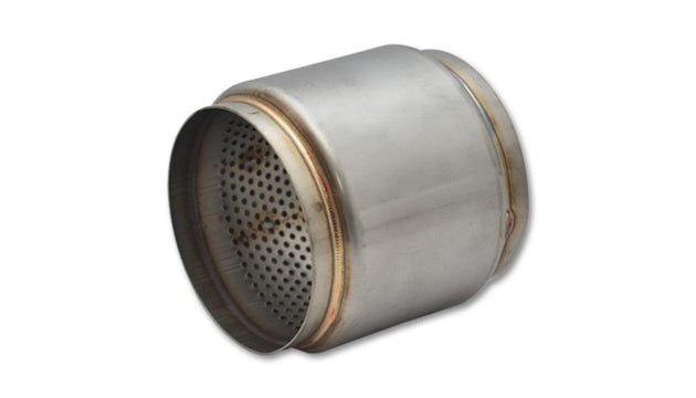 Vibrant SS Race Muffler with 4.5-inch inlet and outlet, 5-inch length, stainless steel construction, designed for high-performance exhaust.
