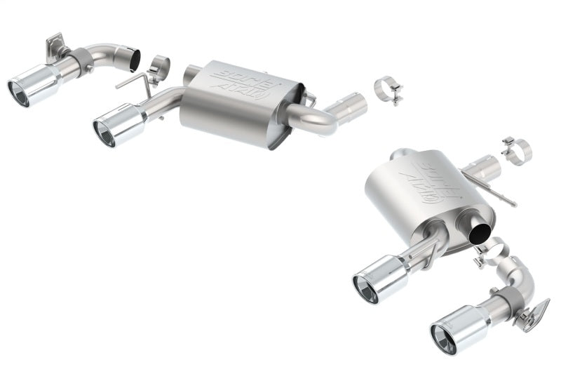 Borla 16 Chevy Camaro SS 6.2L axle back exhaust with dual NPP Atak quad RD RL tips and dual exit rear section.