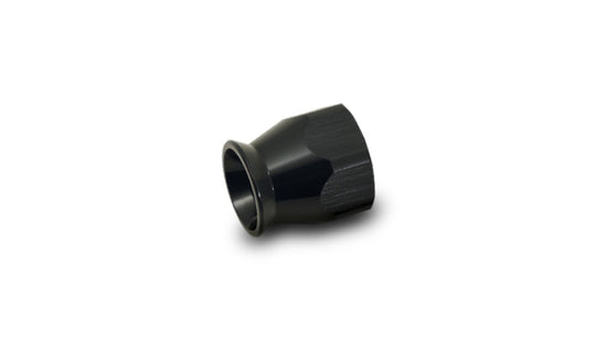 Vibrant black -10AN hose end socket fitting for PTFE hoses, made of durable metal with a smooth finish.