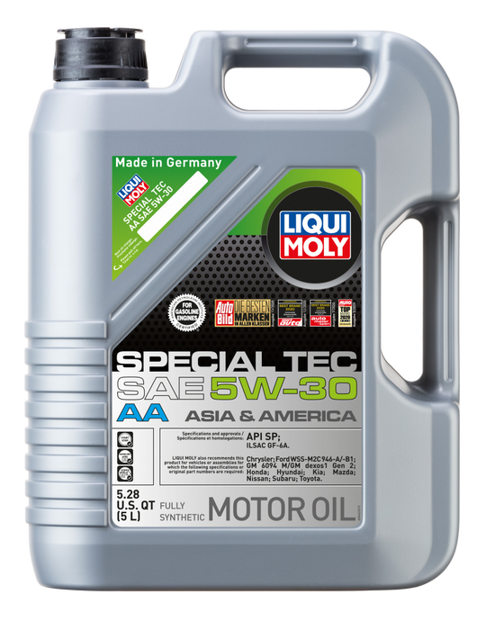 LIQUI MOLY 5L Special Tec AA motor oil SAE 5W30 container showing the label and product branding.