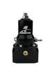 Aeromotive fuel pressure regulator with 30-120 PSI range, .313 valve, and dual AN-10 inlets and bypass for automotive performance.