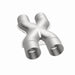 MagnaFlow Smooth Trans X 2.5/2.5 X 12 stainless steel exhaust X pipe for automotive performance and sound enhancement.