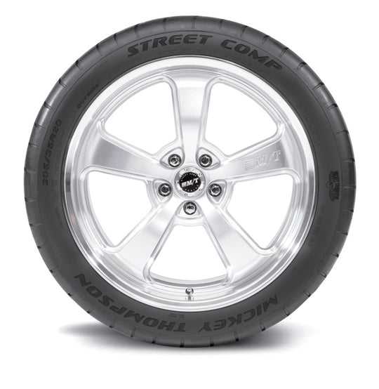 Mickey Thompson Street Comp tire, 275/40R17 98W, on-road UTV/automotive tire with tread pattern, sidewall branding, and size details.