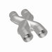 MagnaFlow Smooth Trans X 2.5-inch stainless steel X pipe for exhaust systems, shown in a close-up image.