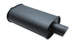 Vibrant StreetPower flat black oval muffler with 3-inch outlet and 2.25-inch inlet, designed for automotive exhaust systems.