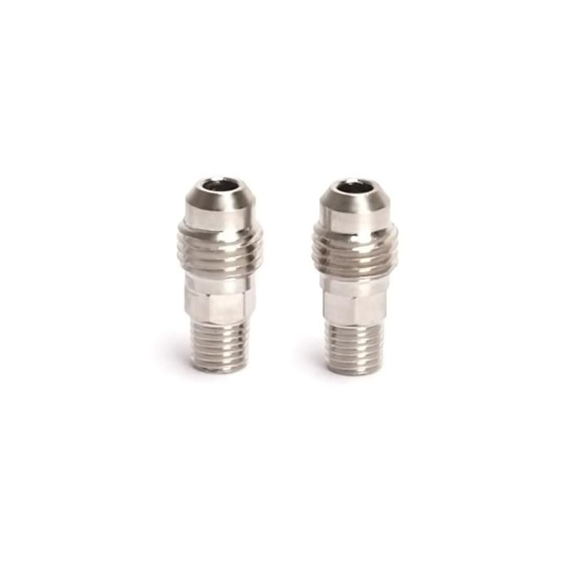 Turbosmart 1/16in NPT Male AN-3 flare fitting showing metal fitting with threaded end and polished surface.
