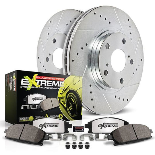 PowerStop Z26 Street Brake Kit for 2020-2021 Chevrolet Corvette front performance brake system with rotors and calipers