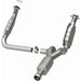 MagnaFlow catalytic converter direct fit for Chevy Avalanche 5.3L 2009-2013, showing the metal component with inlet and outlet flanges.