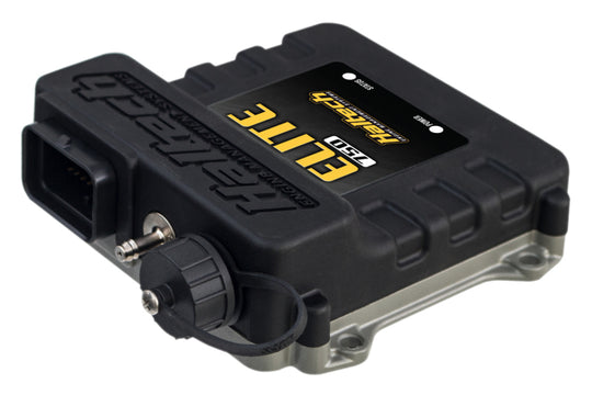 Haltech Elite 750 Basic universal wire-in harness ECU kit for programmers and tuners, with wiring components and connectors visible.