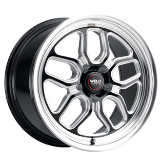 Weld S152 Laguna Drag 17x10 cast wheels in gloss black with 5x115 bolt pattern, ET30 offset, 78.1mm backspacing.
