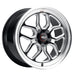 Weld S152 Laguna Drag 17x10 cast wheels in gloss black with 5x115 bolt pattern, ET30 offset, 78.1mm bolt circle, BS6.70.